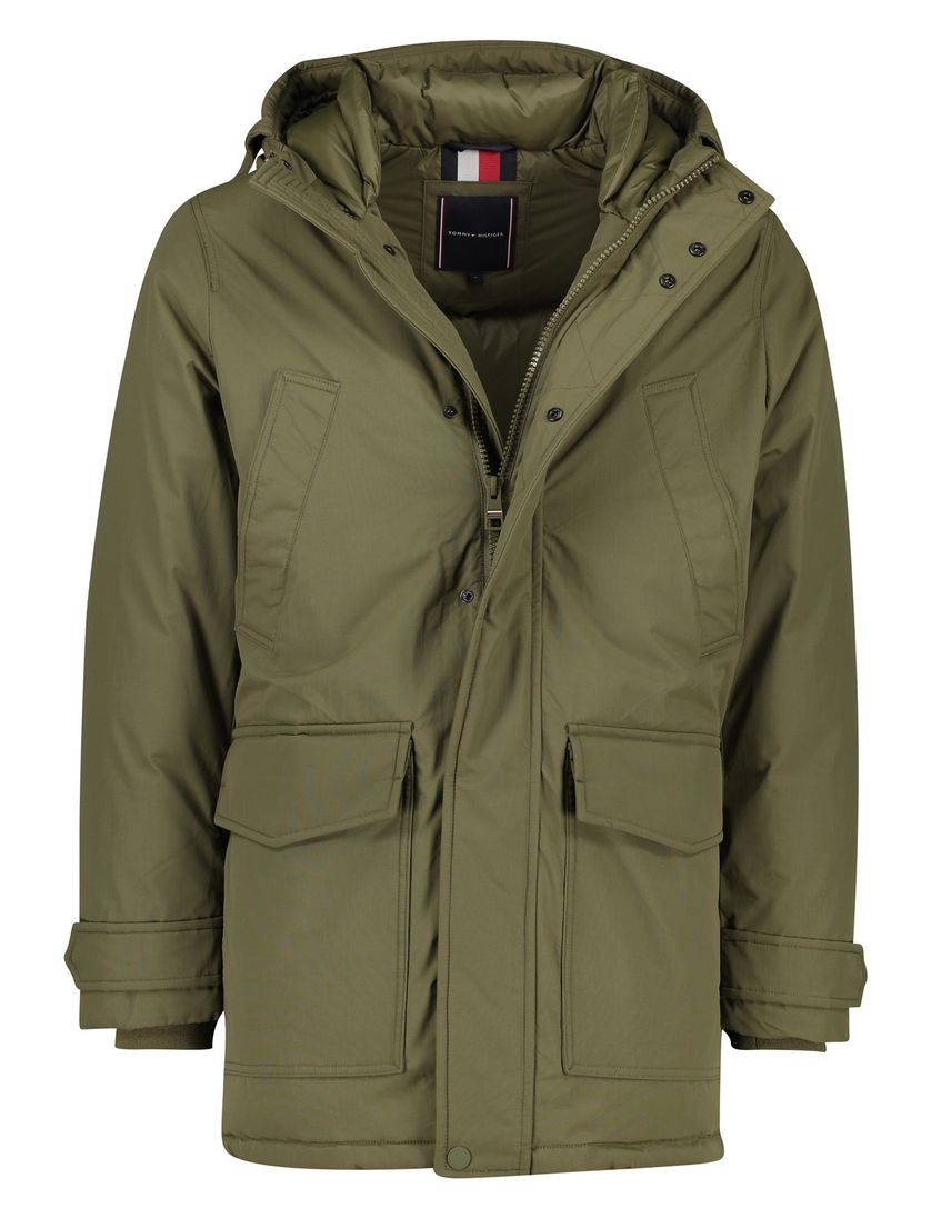 Normale Fit Tommy Hilfiger jas groen uni