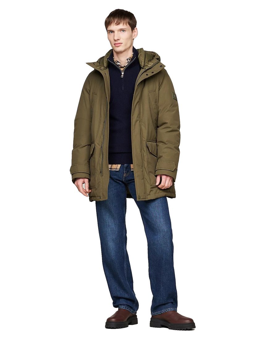 Normale Fit Tommy Hilfiger jas groen uni