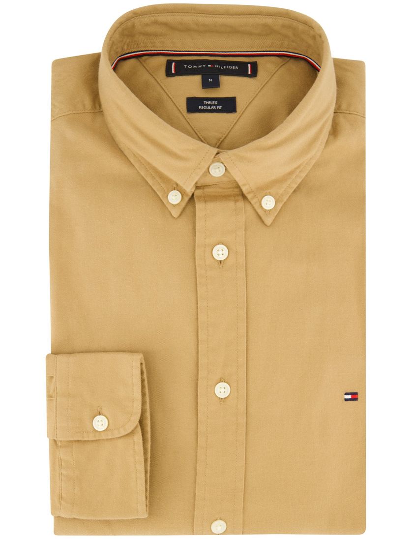 Katoenen Tommy Hilfiger overhemd beige Regular Fit