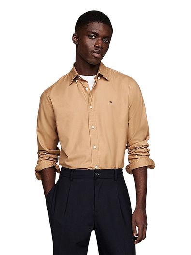 Tommy Hilfiger Katoenen Tommy Hilfiger overhemd beige Regular Fit