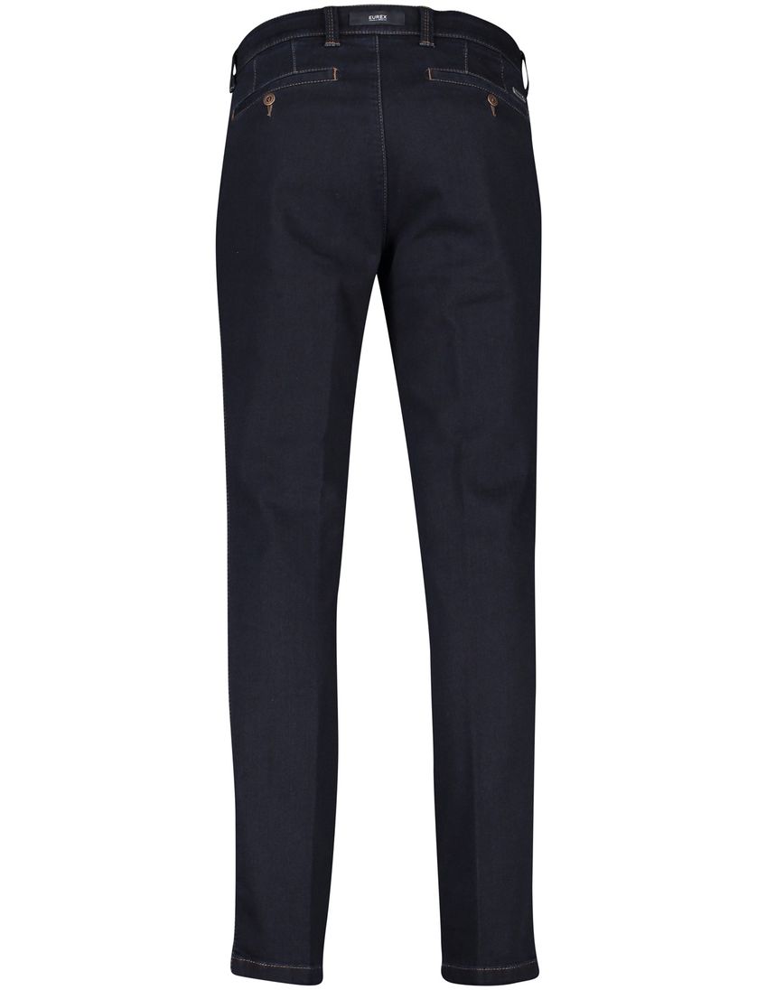 Eurex katoenen broek effen donkerblauw normale fit