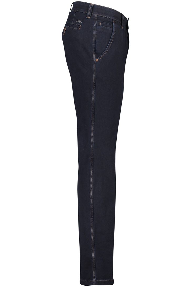 Eurex katoenen broek effen donkerblauw normale fit