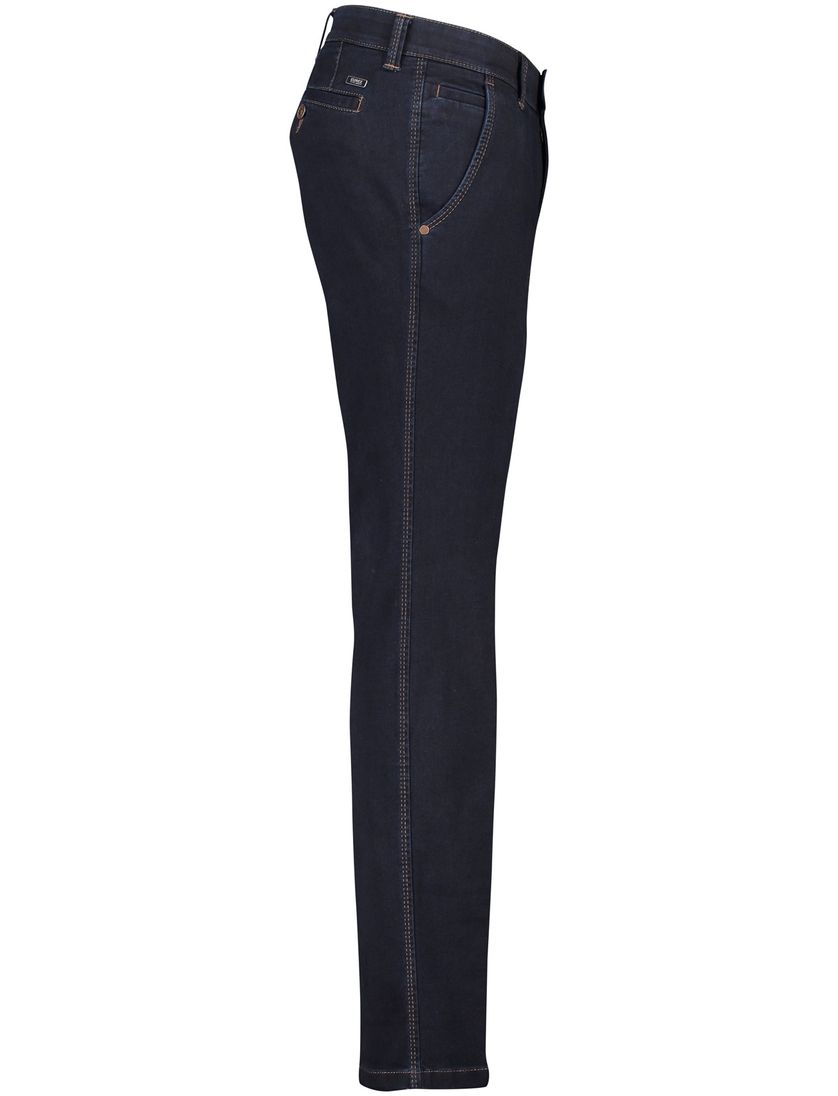 Eurex katoenen broek effen donkerblauw normale fit