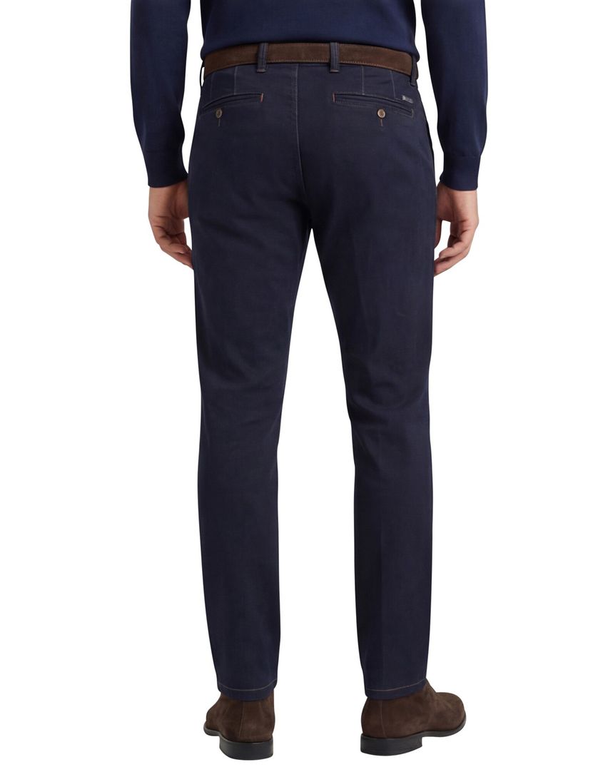 Eurex katoenen broek effen donkerblauw normale fit