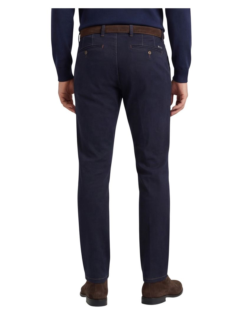 Eurex katoenen broek effen donkerblauw normale fit