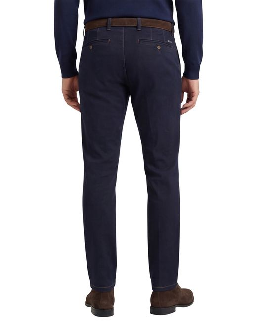 katoenen broek Eurex donkerblauw effen katoen, stretch