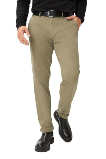 Eurex Eurex katoenen broek khaki effen