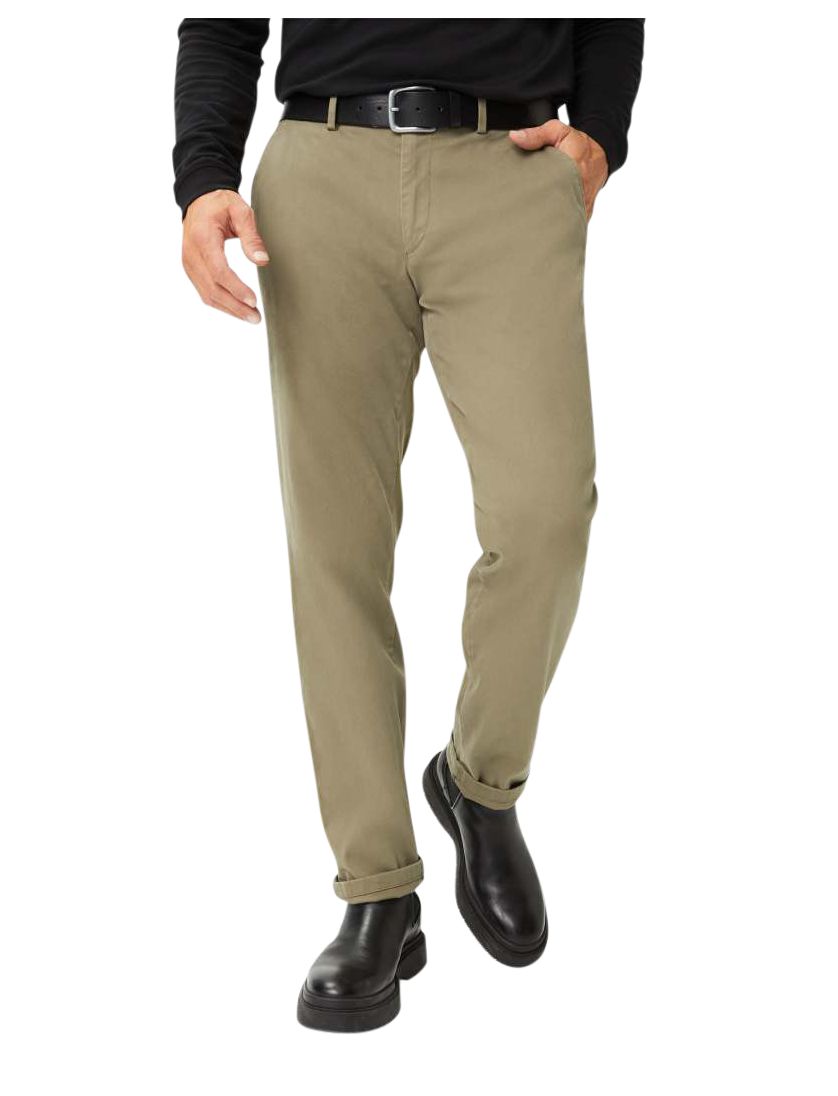 Eurex khaki katoenen broek effen met stretch