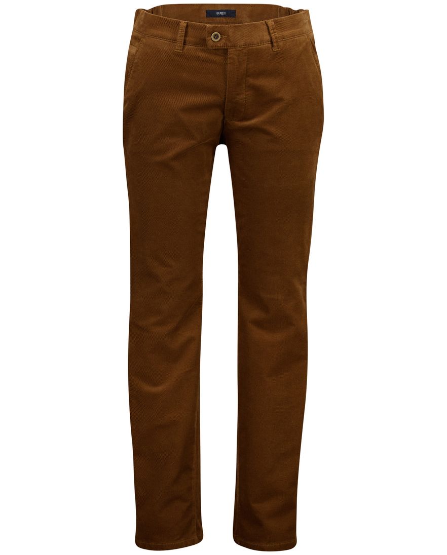 Eurex Pantalon bruin regular fit katoen