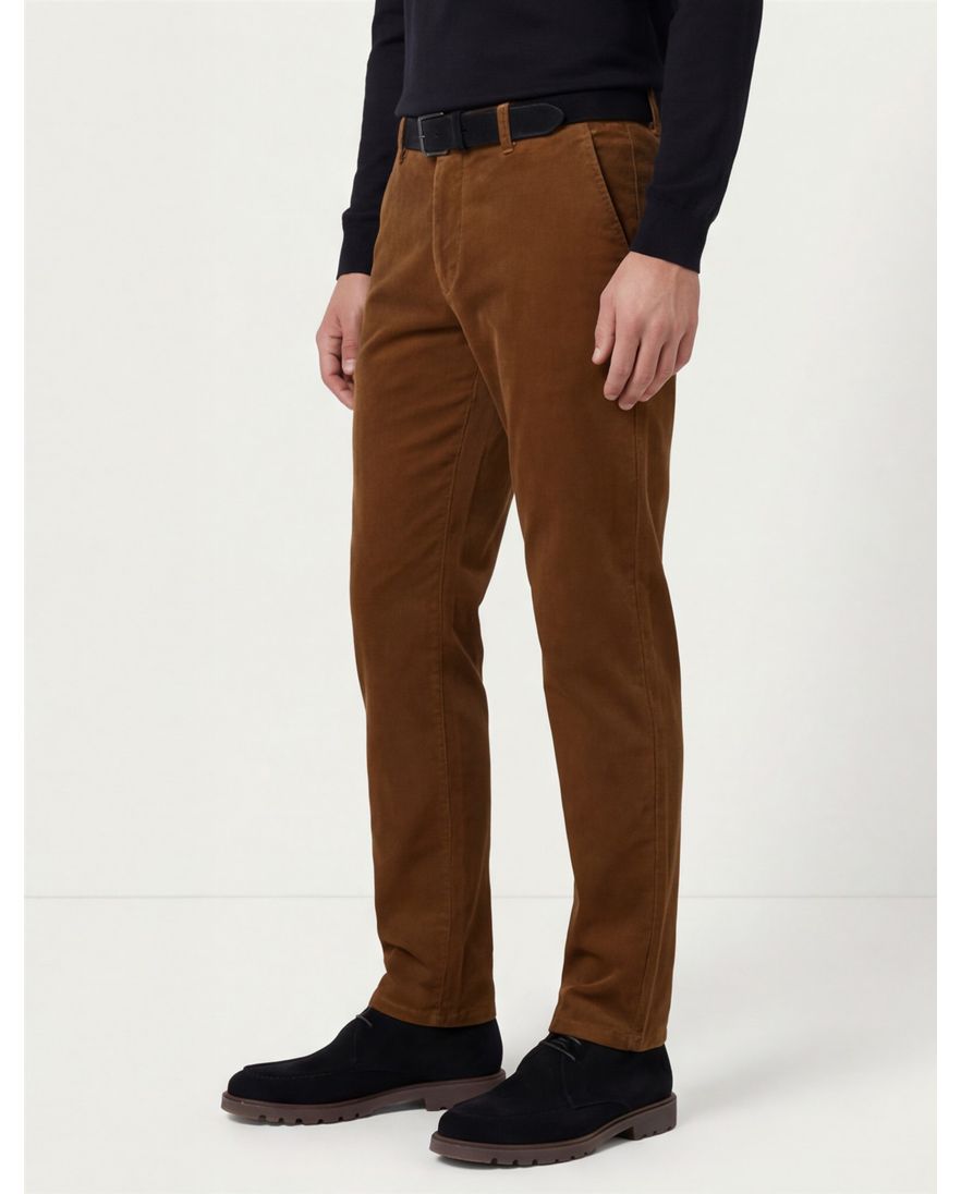 Eurex Pantalon bruin regular fit katoen