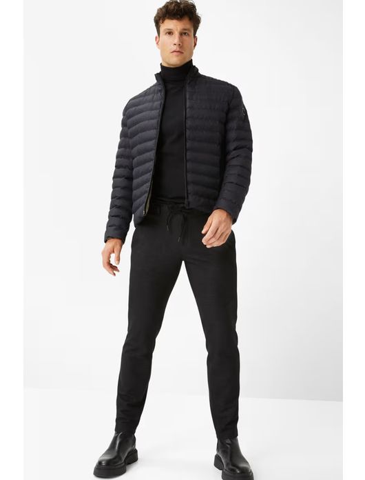 tussenjas Brax donkerblauw normale fit polyester effen rits