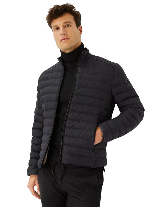 tussenjas Brax donkerblauw normale fit polyester effen rits