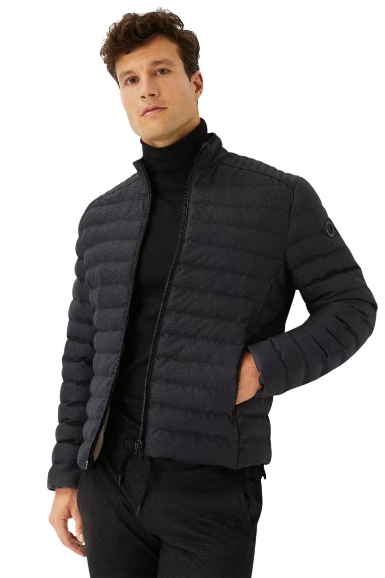 tussenjas Brax donkerblauw normale fit polyester effen rits