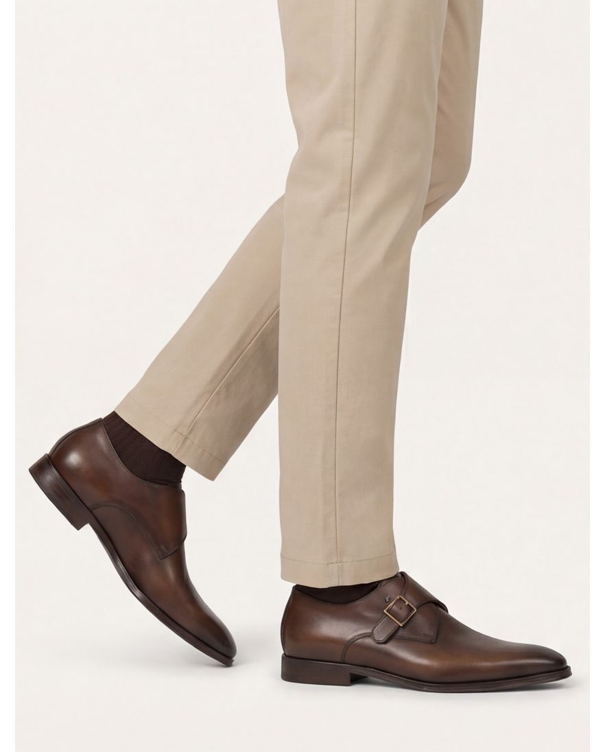 Van Bommel nette schoenen Raffa bruin effen leer