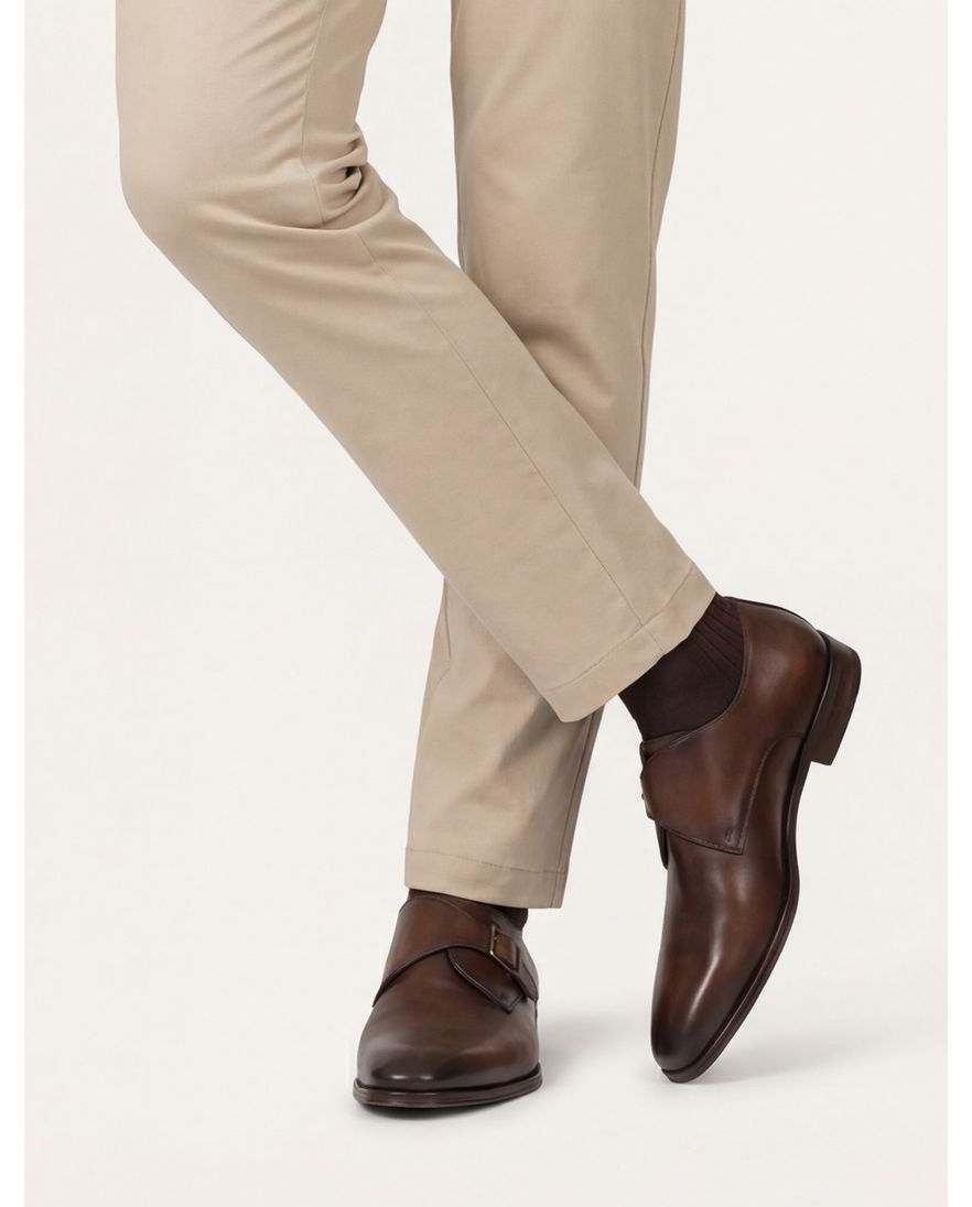 Van Bommel nette schoenen Raffa bruin effen leer