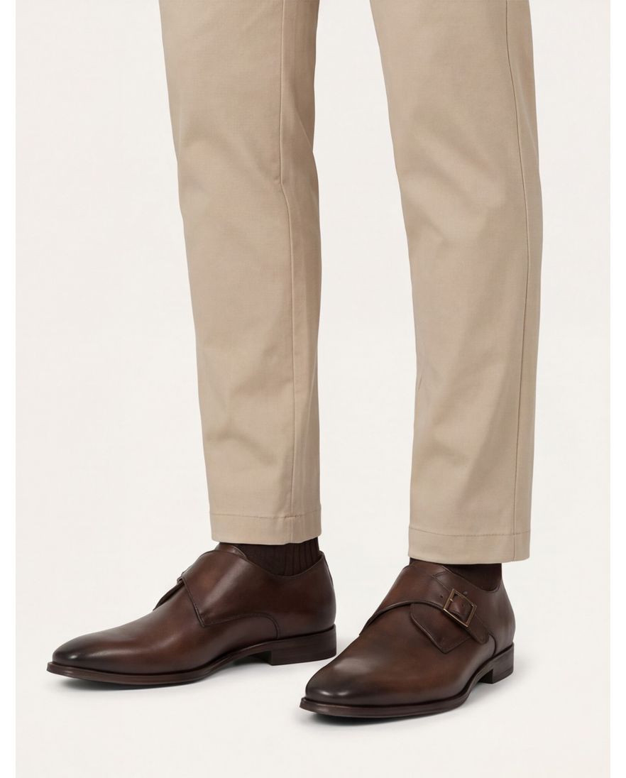 Van Bommel nette schoenen Raffa bruin effen leer