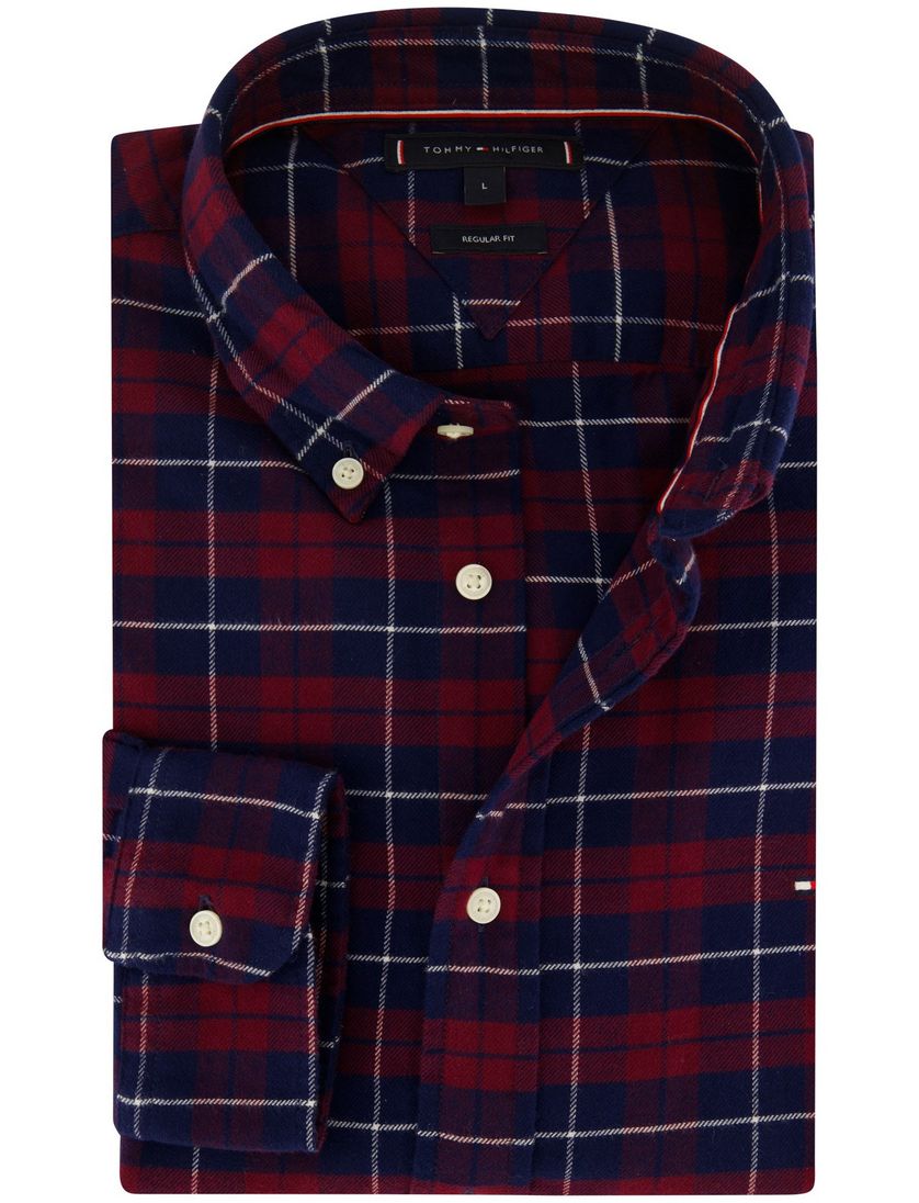 Tommy Hilfiger overhemd geruit rood B&T