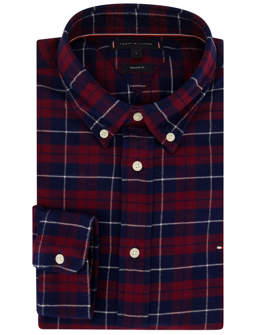 Tommy Hilfiger overhemd geruit rood B&T