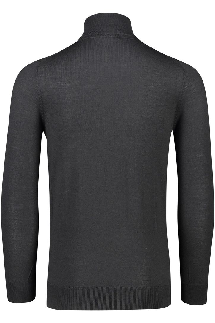 trui Lyle & Scott grijs half zip effen merinowol slim fit