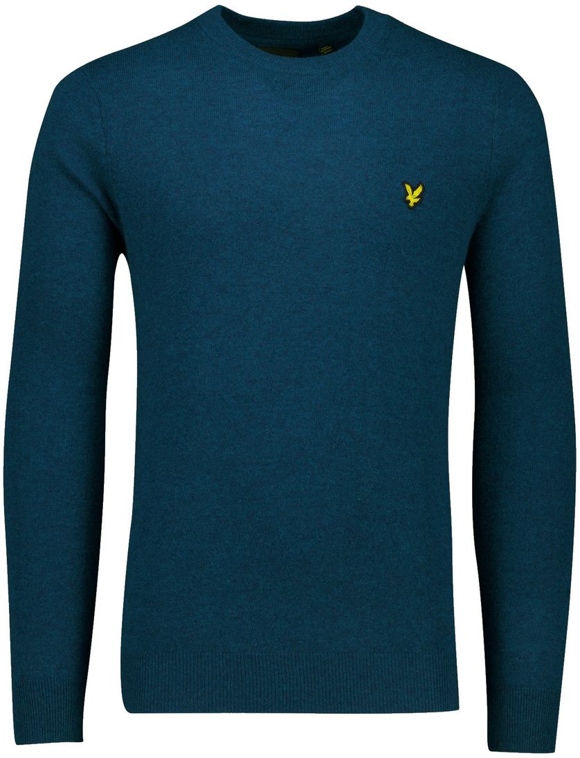 Lyle & Scott trui blauw lamswol ronde hals