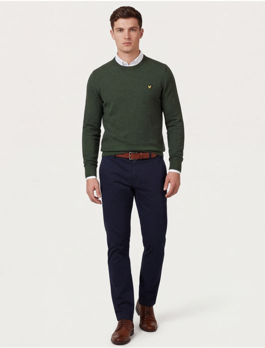 Lyle & Scott trui groen gemeleerd