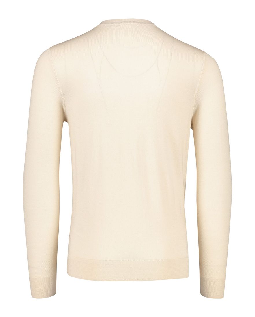 Lyle & Scott trui effen beige merinowol