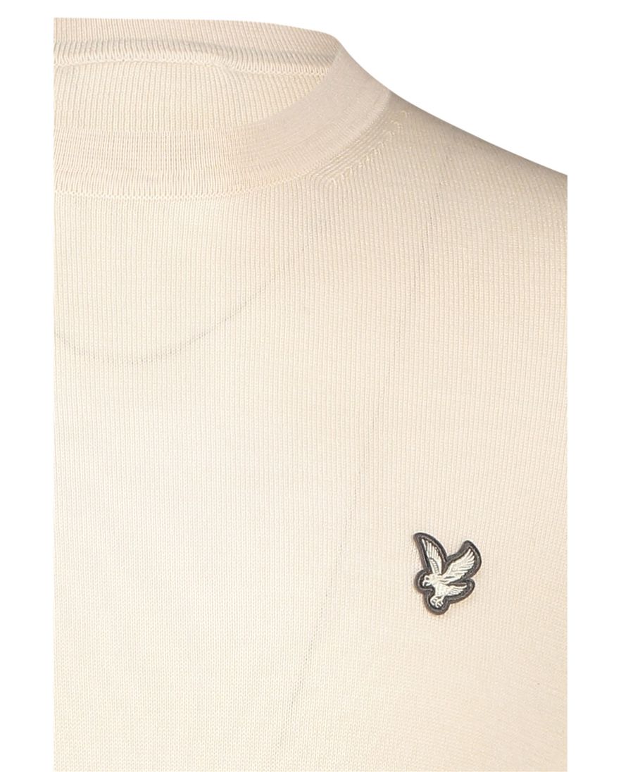 Lyle & Scott trui effen beige merinowol