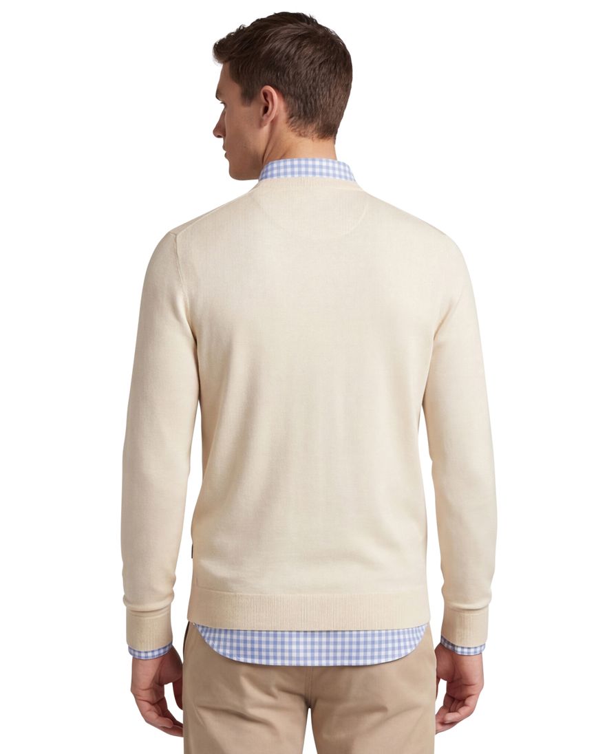 Lyle & Scott trui effen beige merinowol