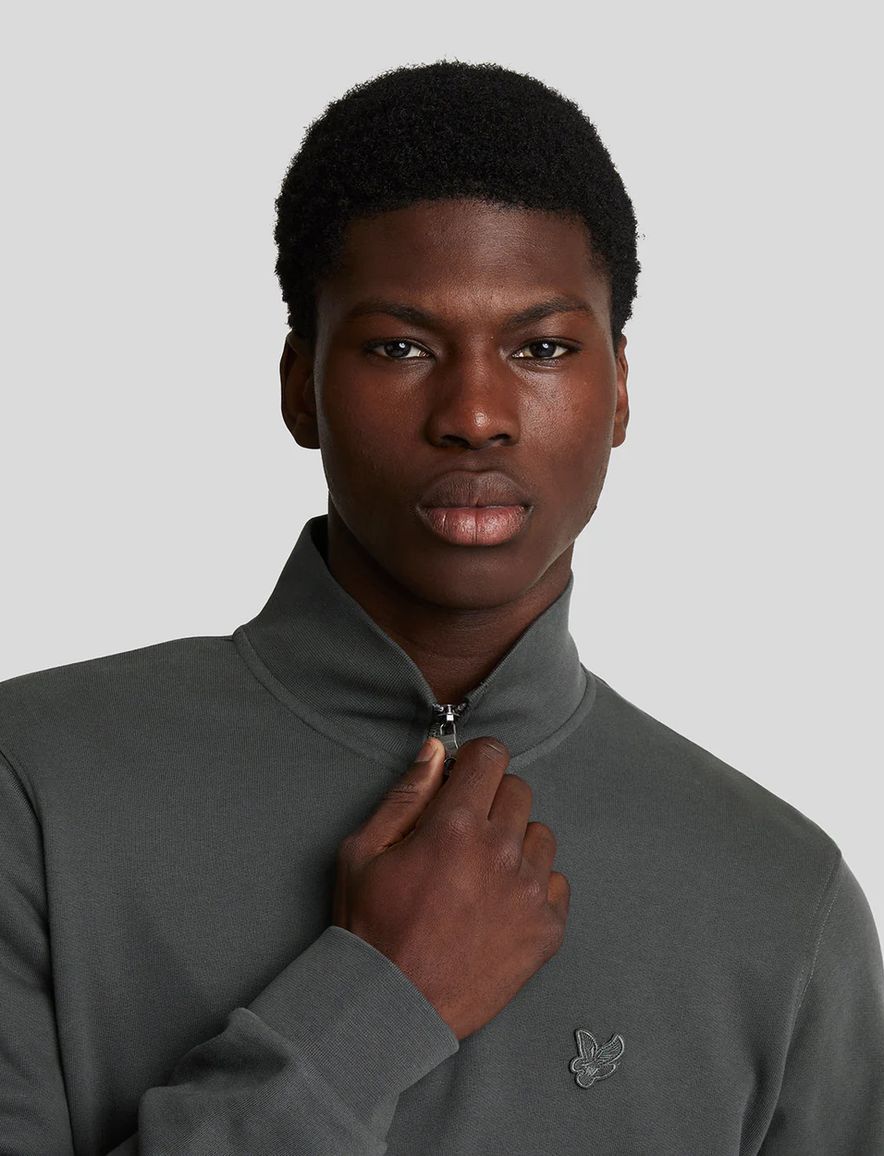 Lyle & Scott half-zip sweater grijs