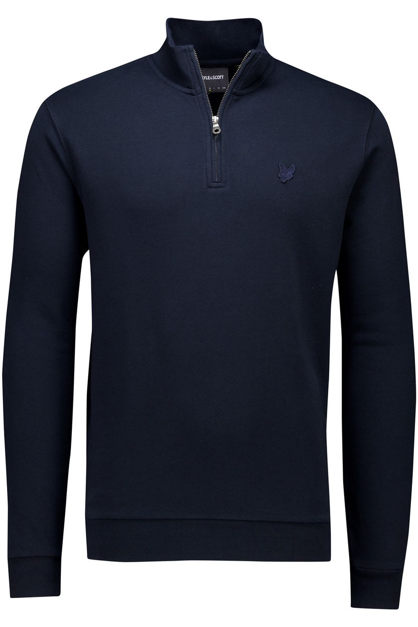 Lyle & Scott halfzip trui donkerblauw
