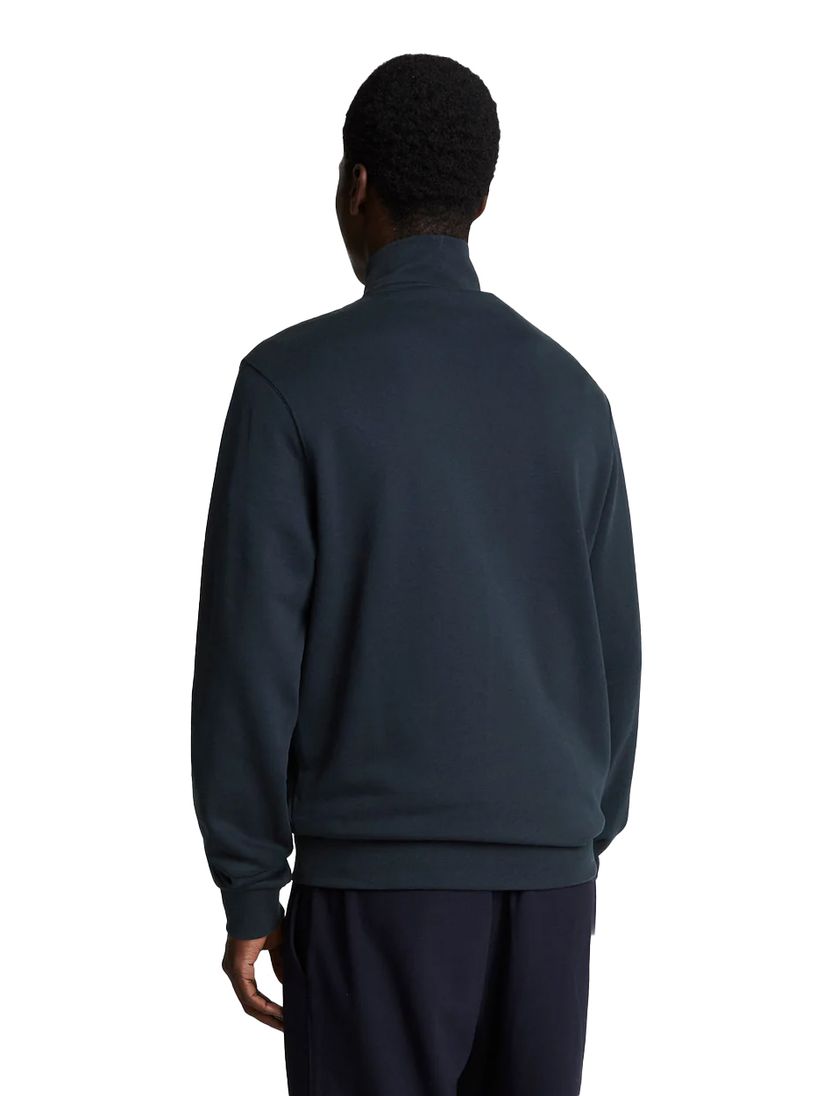 Lyle & Scott halfzip trui donkerblauw
