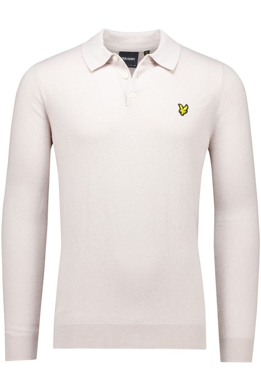 Lyle & Scott polo lange mouw beige