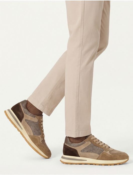 sneakers Giorgio effen leer bruin