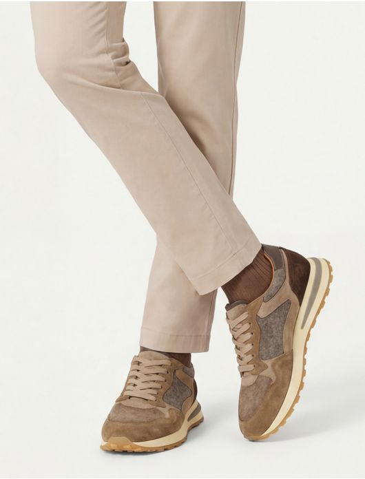 sneakers Giorgio effen leer bruin