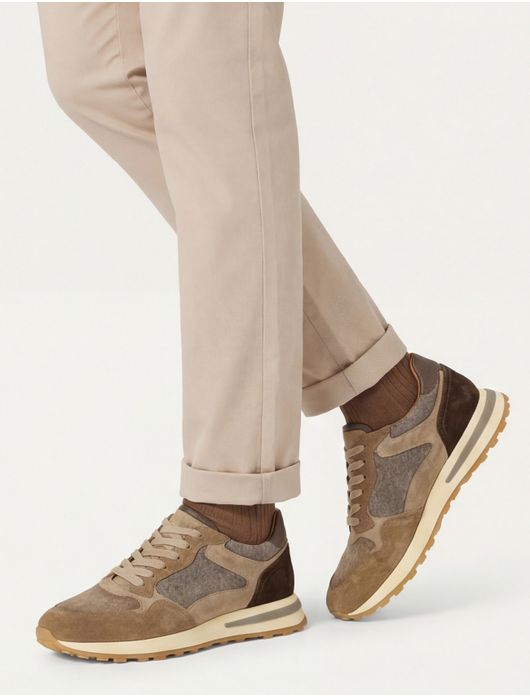 sneakers Giorgio effen leer bruin