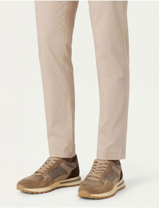 sneakers Giorgio effen leer bruin