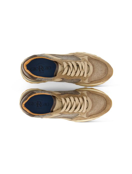 sneakers Giorgio effen leer bruin