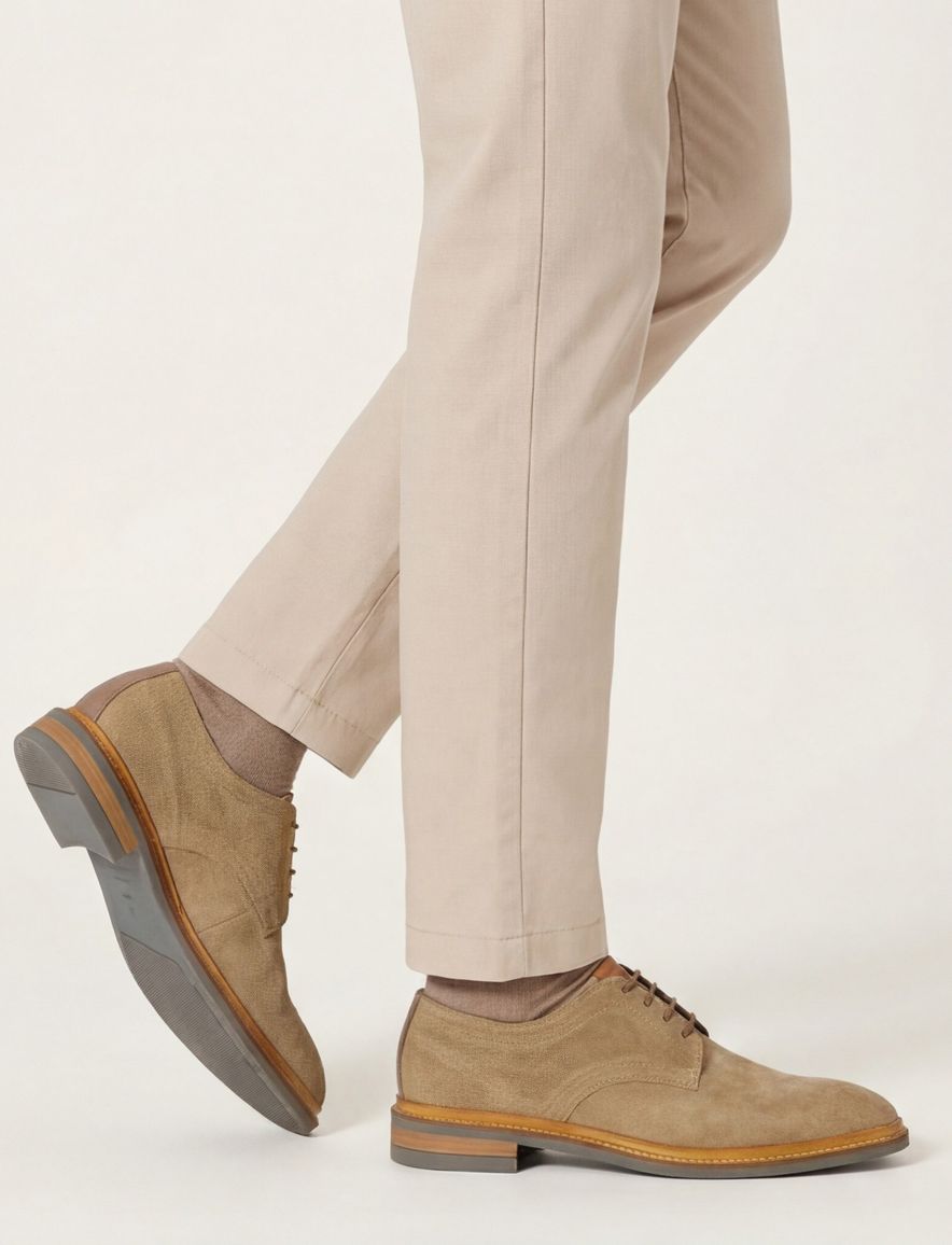 nette veterschoenen Giorgio effen leer beige