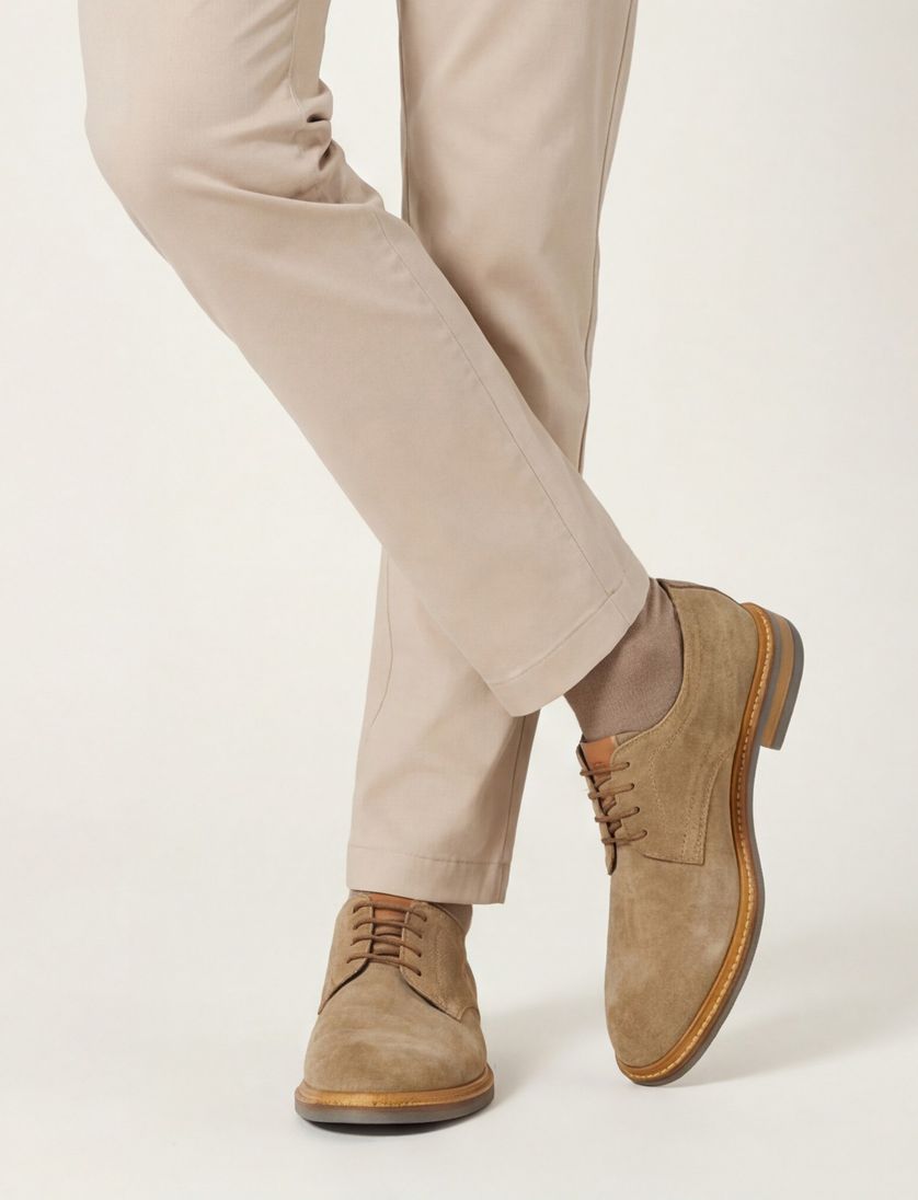 Giorgio nette veterschoenen beige effen leer textuur