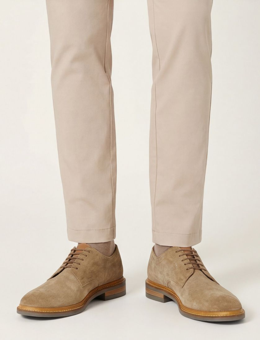 Giorgio nette veterschoenen beige effen leer textuur