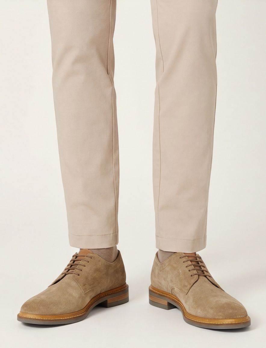 nette veterschoenen Giorgio effen leer beige