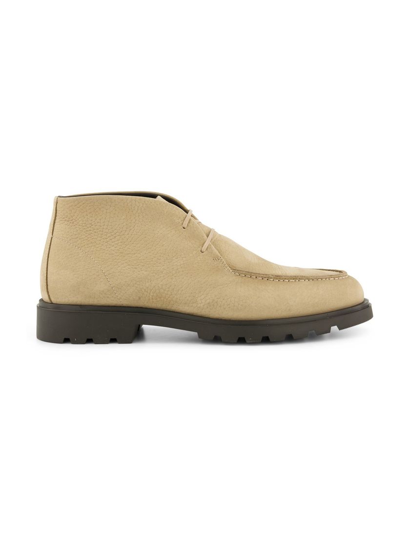 Giorgio hoge leren boots beige met donkere zool