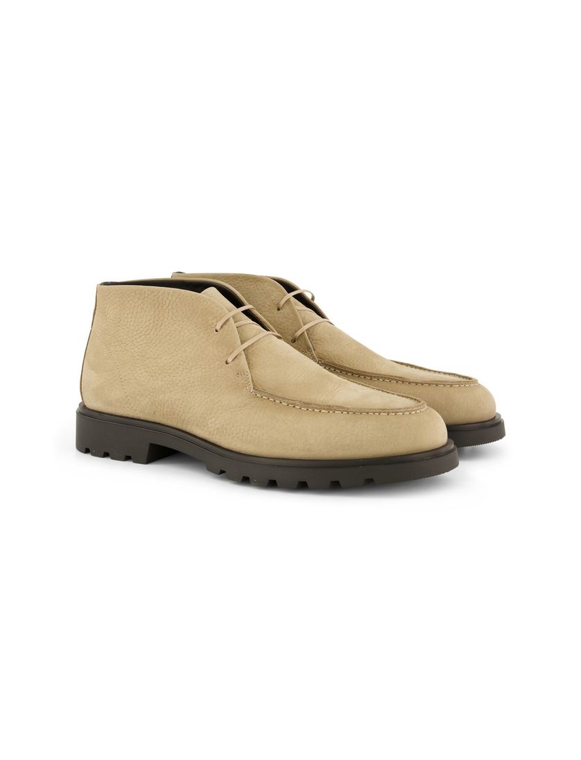 Giorgio hoge leren boots beige met donkere zool