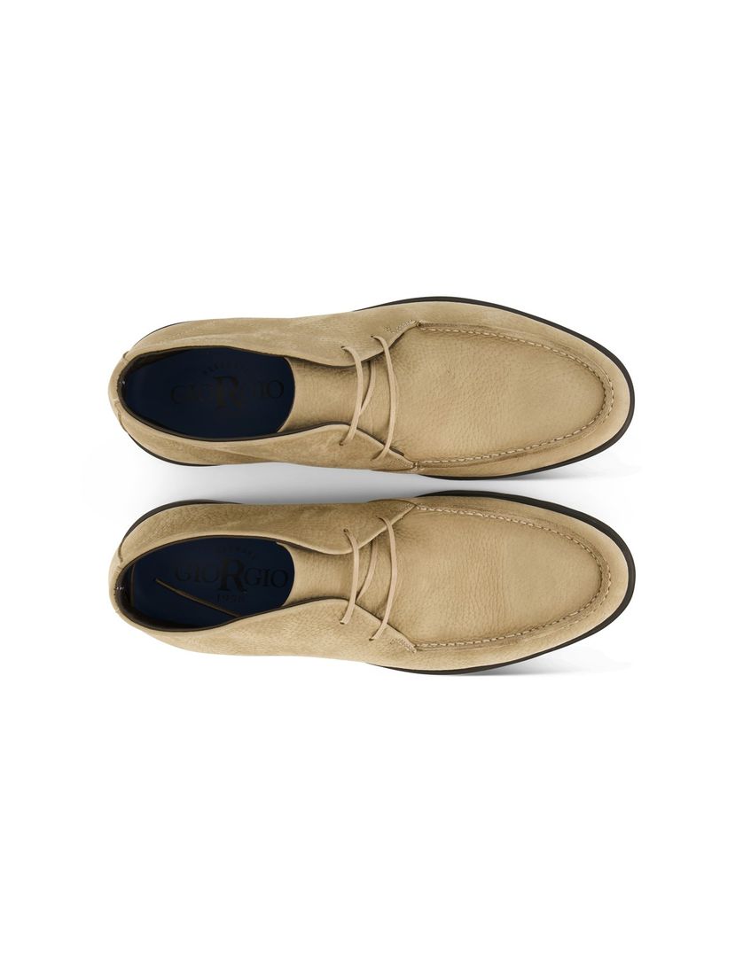 Giorgio hoge leren boots beige met donkere zool