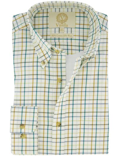 Viyella Viyella geruit katoen overhemd groen