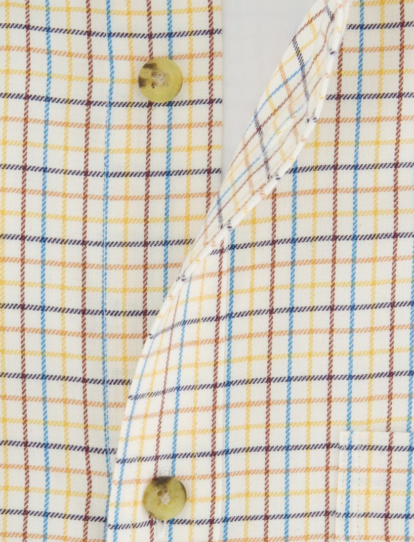 Katoenen geruit creme Viyella overhemd