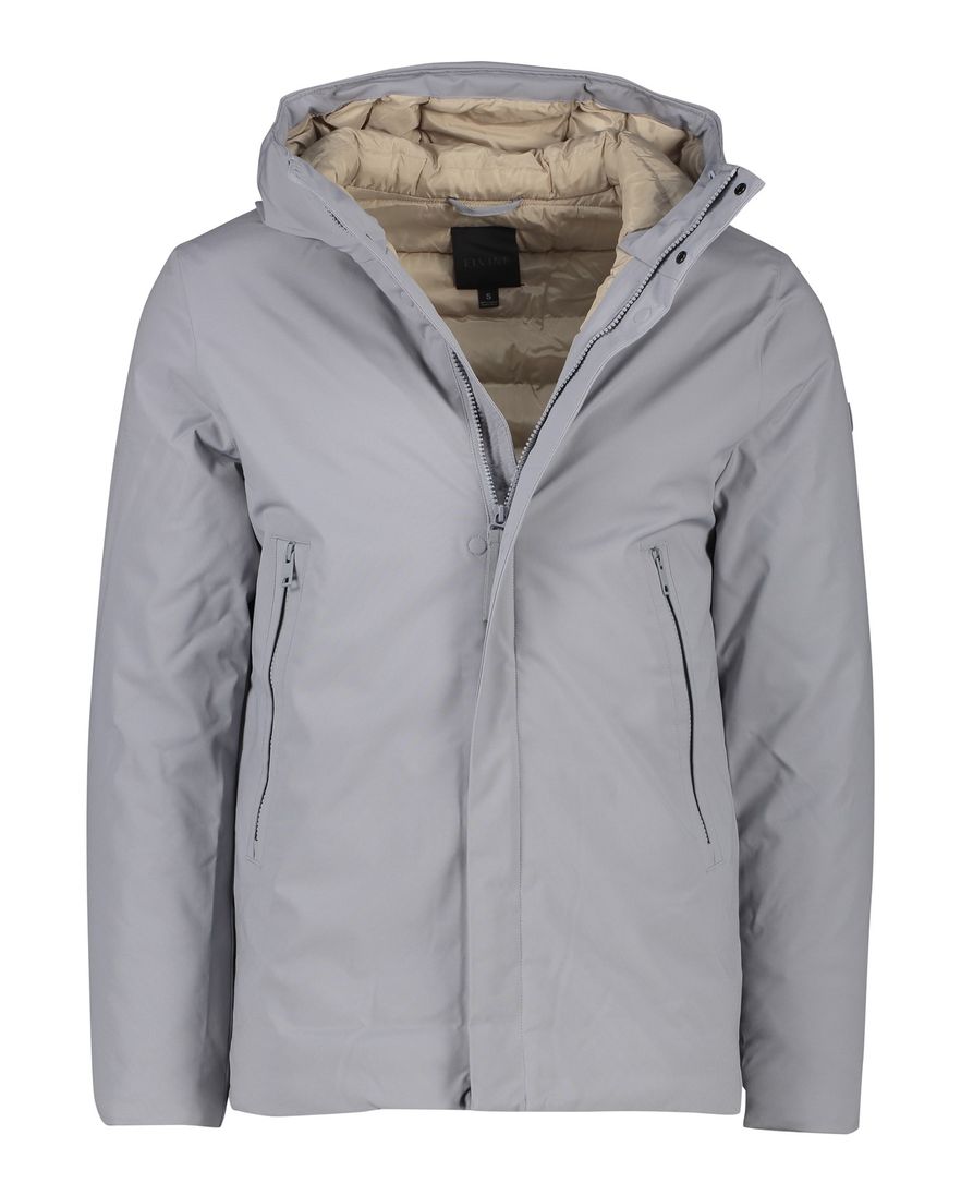 Elvine winterjas grijs effen rits normale fit