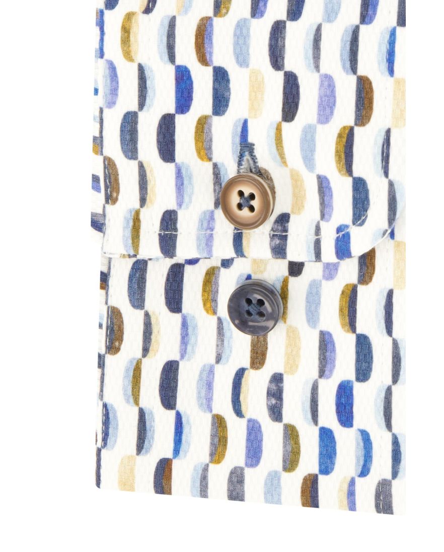 R2 overhemd wit geprint katoen wide spread