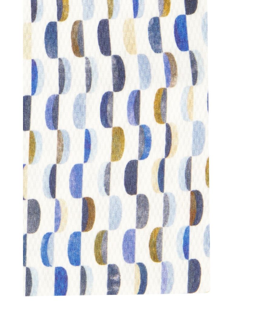 R2 overhemd wit geprint katoen wide spread