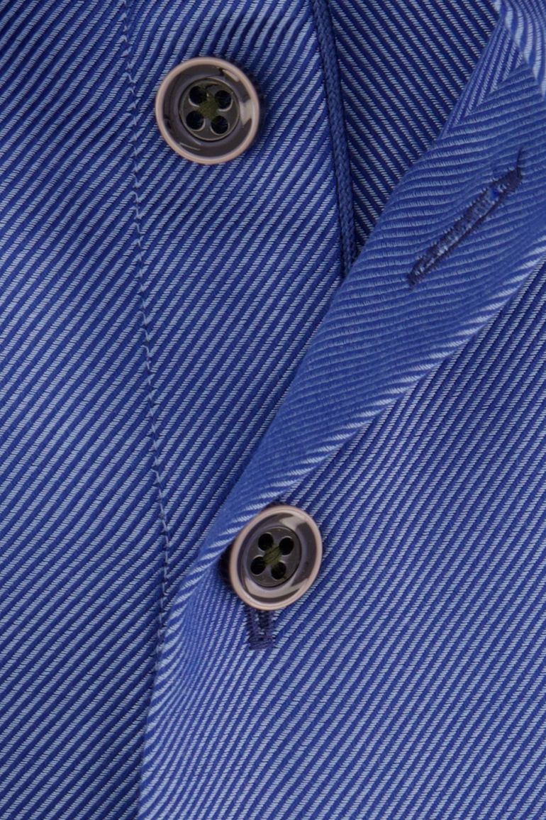 R2 overhemd mouwlengte 7 slim fit blauw effen 100% katoen